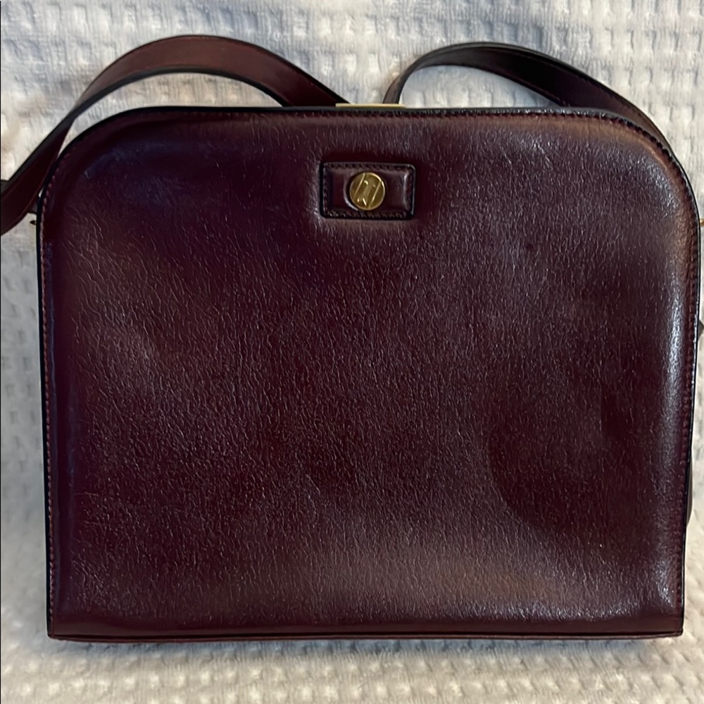 Goldpfeil Burgundy Leather Shoulder Bag  (REHAB) - Picture 2 of 13